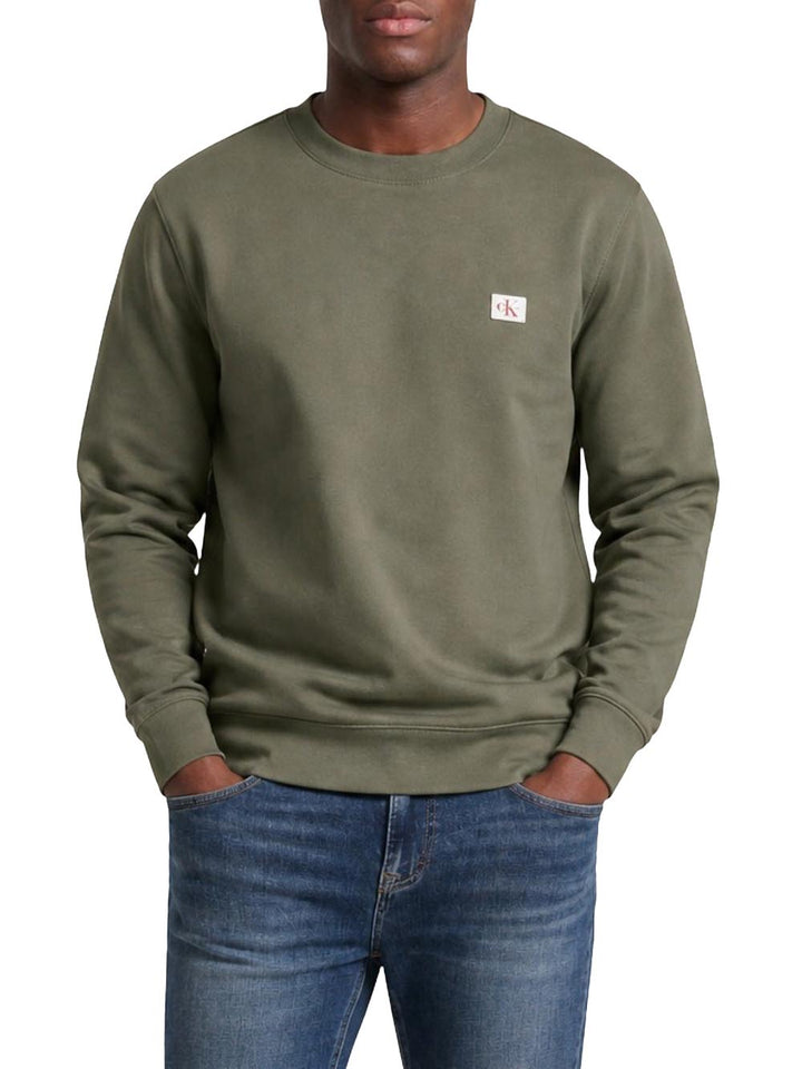 Calvin Klein Jeans Felpa Uomo Lv04rg268g Verde oliva