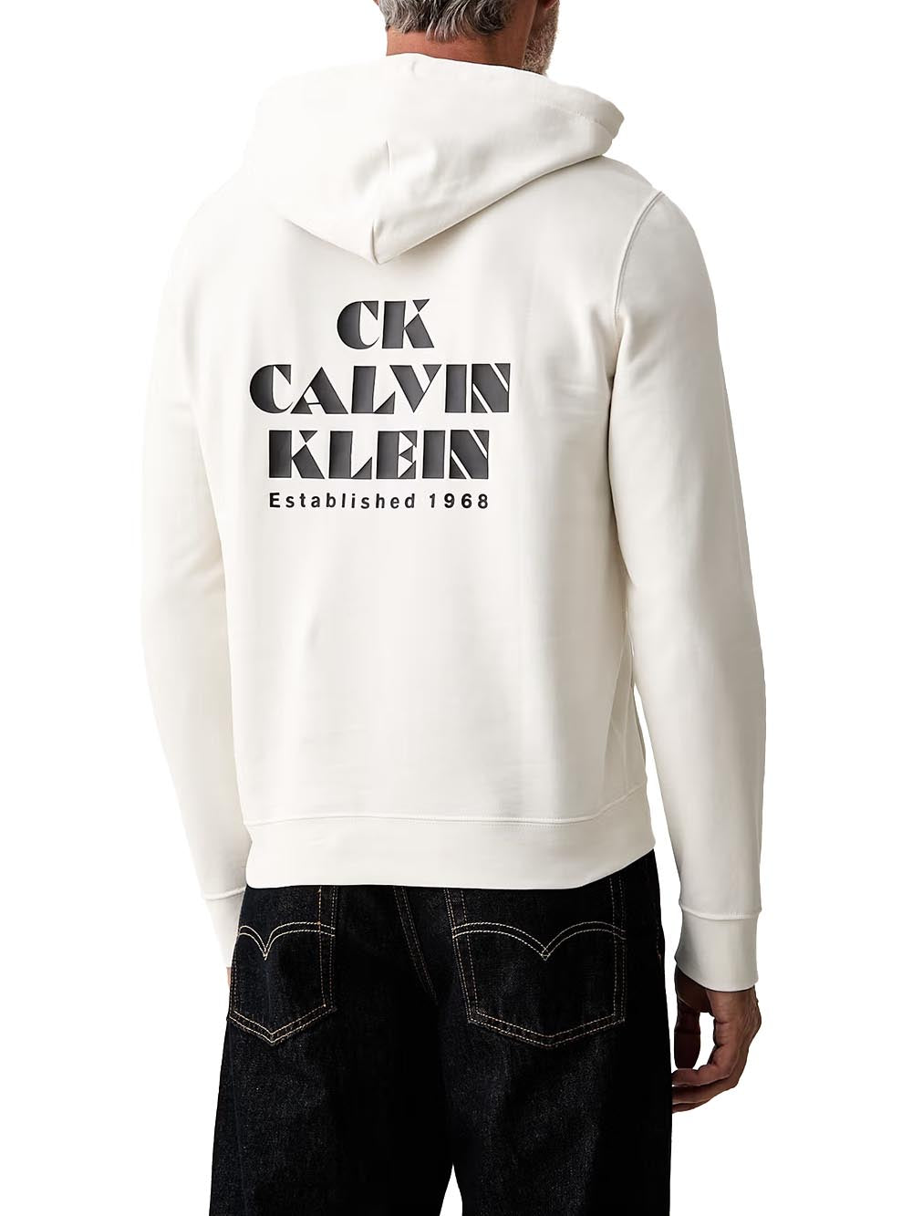 Calvin Klein Jeans Felpa Uomo Lv04rg273g Panna