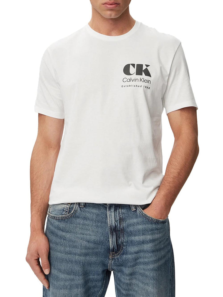 Calvin Klein Jeans T-shirt Uomo Lv04rg802g Bianco