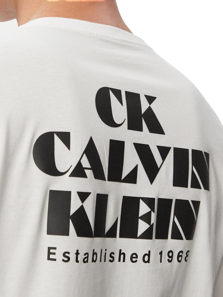 Calvin Klein Jeans T-shirt Uomo Lv04rg802g Bianco