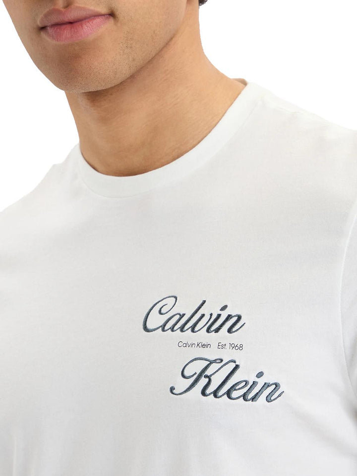 Calvin Klein Jeans T-shirt Uomo Lv04rg804g Bianco