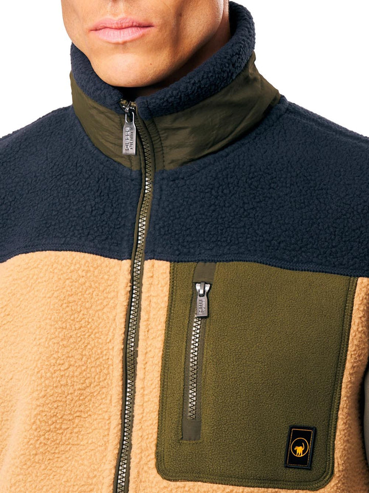 JULIO - VEST TEDDY FULL-ZIP FLEECE JKT Ciesse Piumini Smanicato Uomo 263cpmfv8717 P9v3bx Beige/blu/verde