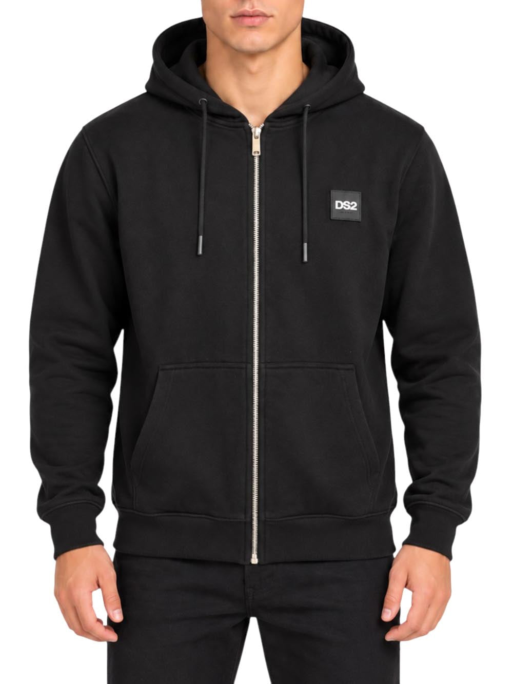 zip intera + cappuccio Ds2 Felpa Uomo F62a316 Nero