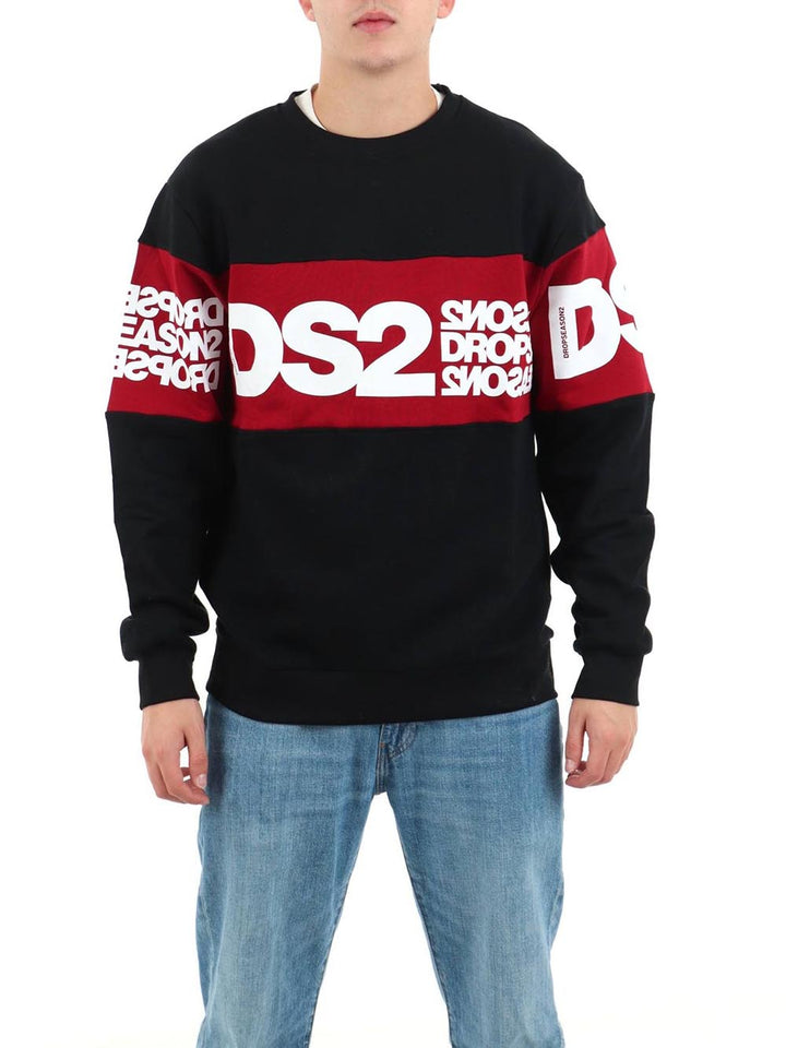 girocollo logata Ds2 Felpa Uomo F62a371 Nero