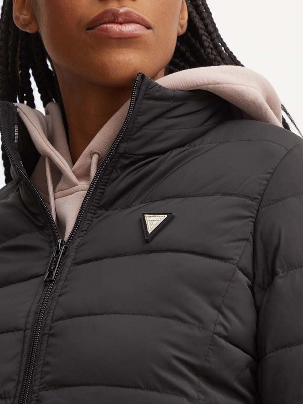 SOLID HEAVY DIANN PUFFER JACKE Guess Giubbino Donna V4yl04 Wf3x0 Nero