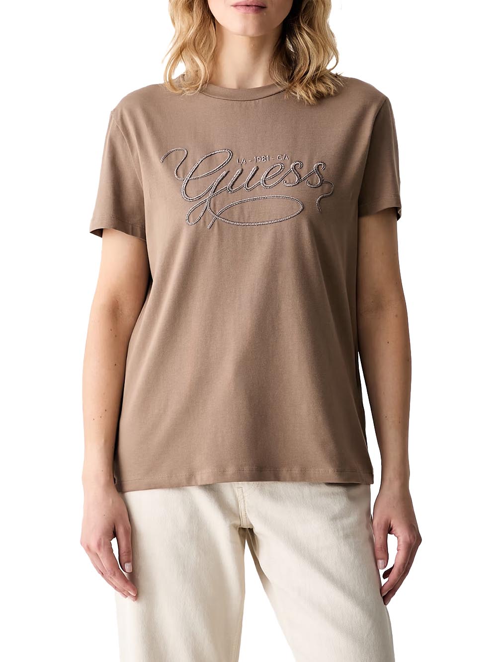 SYRMA CN SS T-SHIRT Guess T-shirt Donna V6yi17 K4319 Marrone