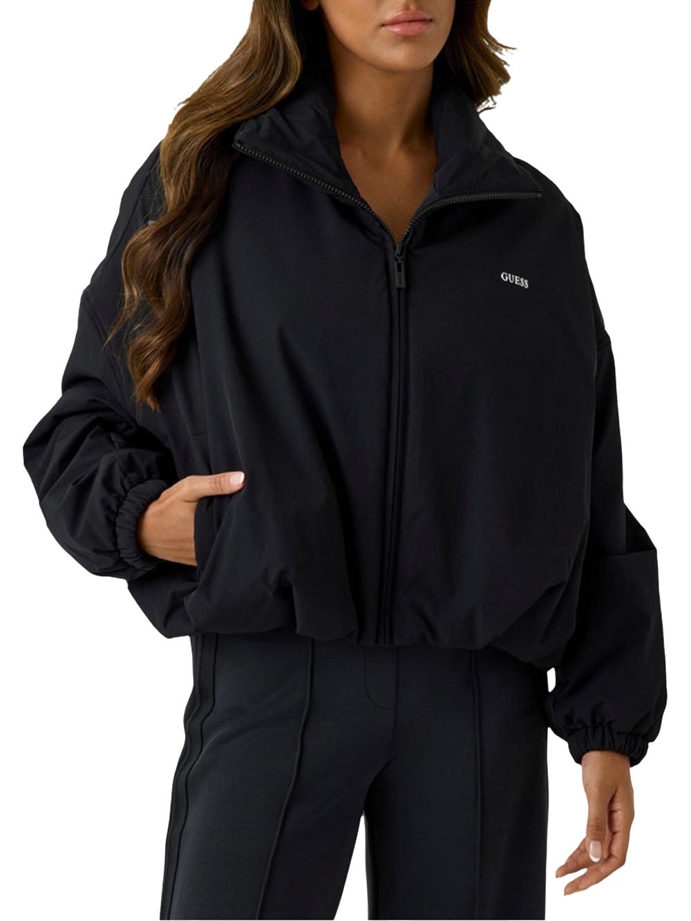RHEA PADDED ZIP JACKET Guess Giubbino Donna V6yl10 W2868 Nero
