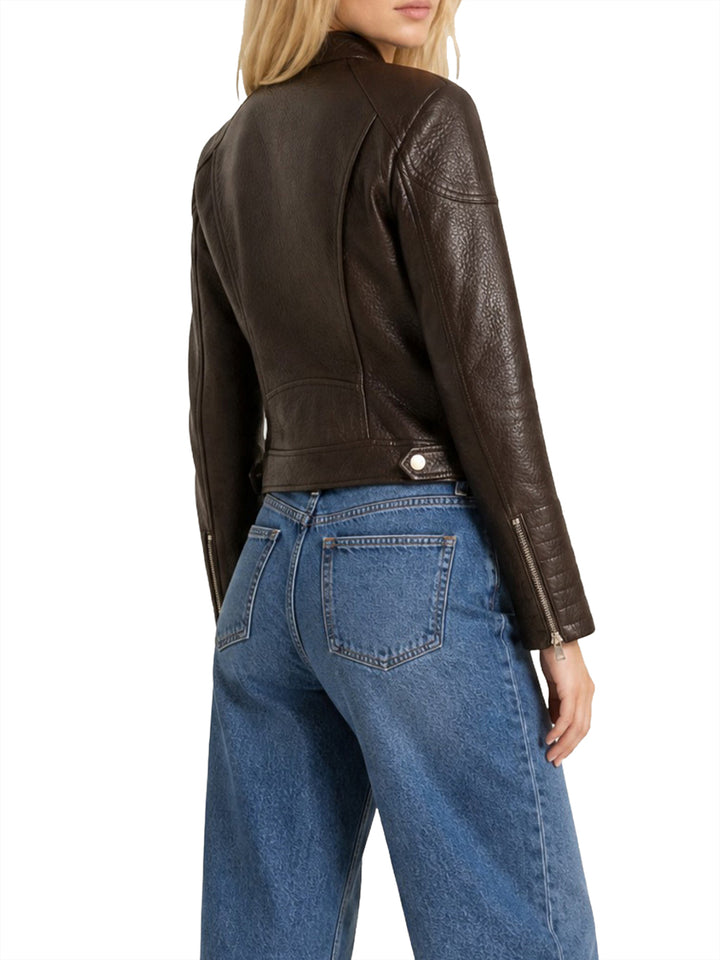 MARLENE CARIBOU PU MOTO JKT Guess Giubbino Donna W6yl25 W2914 Marrone