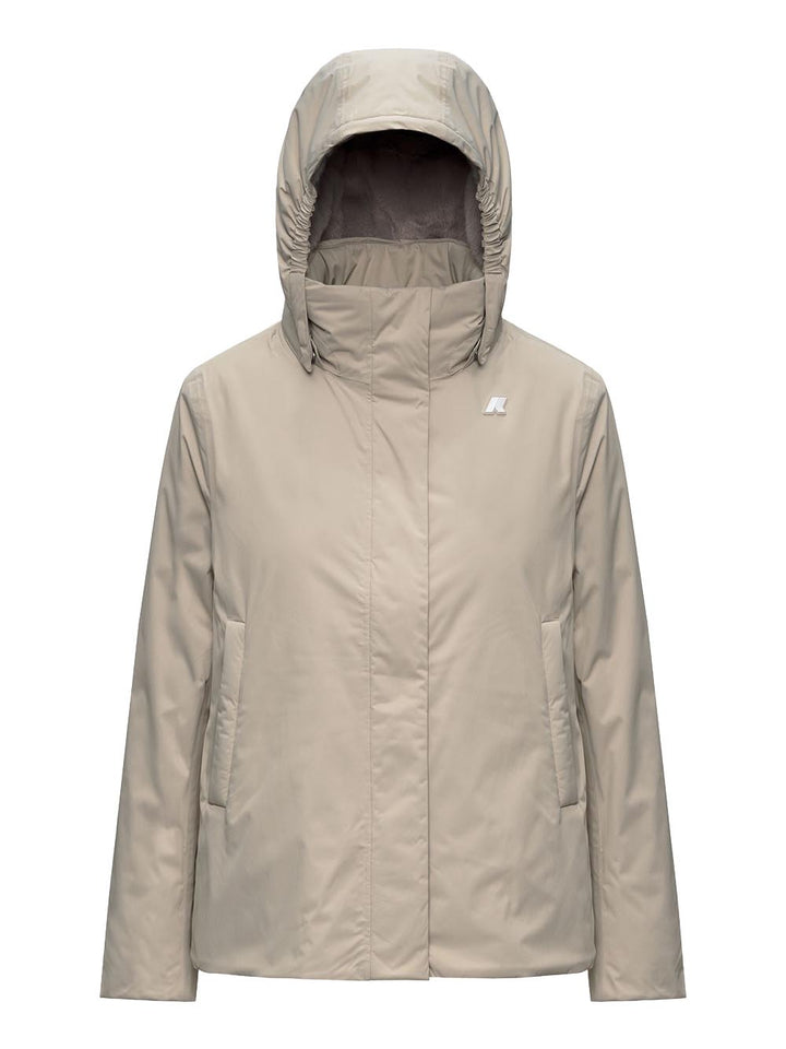 MARLETTE TWILL SOFT BEAVER K-Way Giubbino Donna K8144bw Beige/Grigio