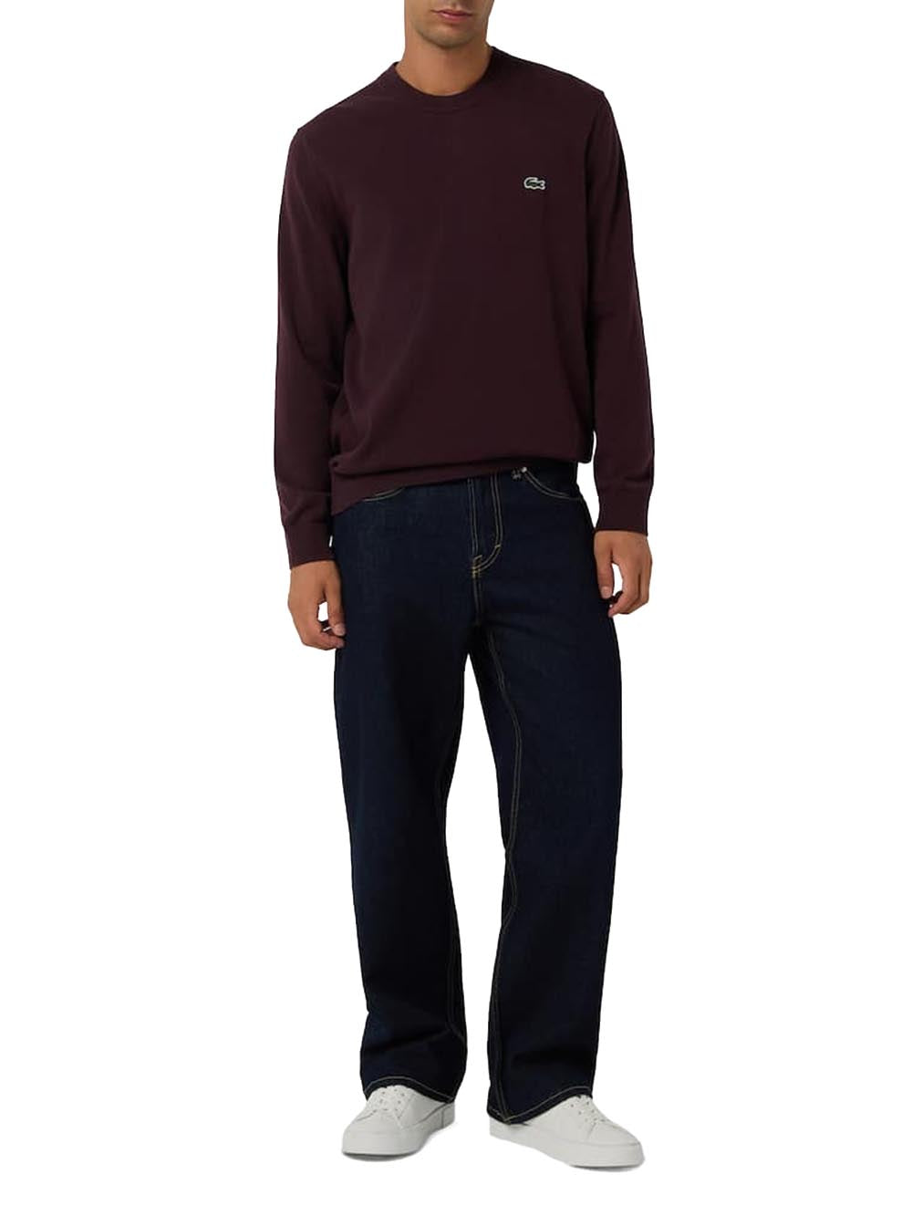 Lacoste Pullover Uomo Ah0128 Bordeaux