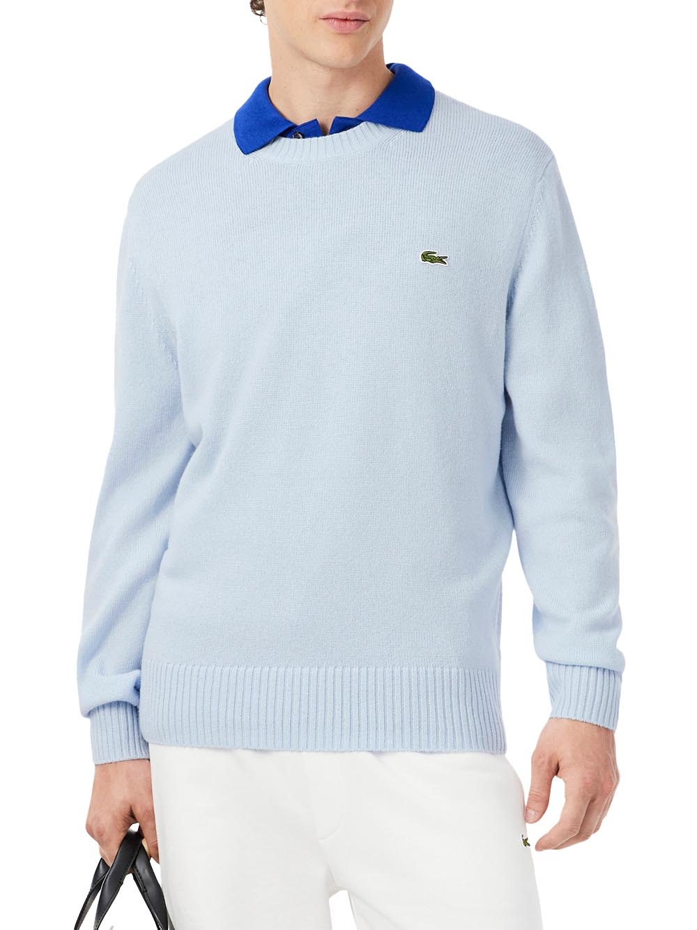 Lacoste Pullover Uomo Ah2916 Celeste
