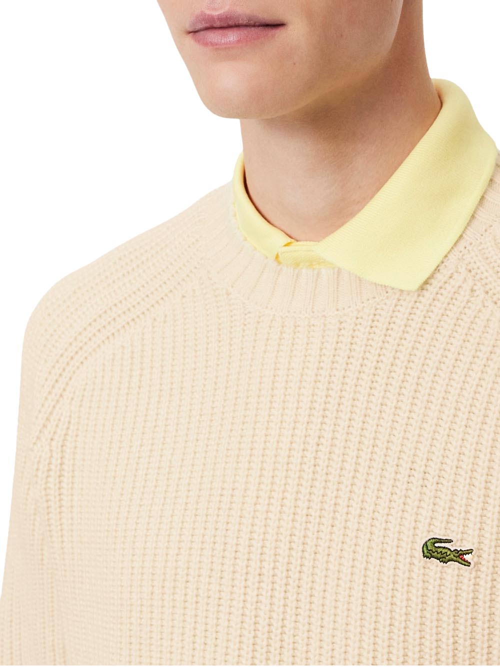 Lacoste Maglione Uomo Ah3142 Panna