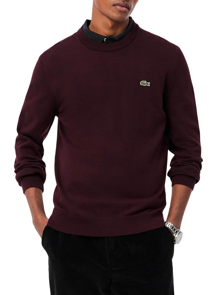 Lacoste Pullover Uomo Ah3225 Bordeaux