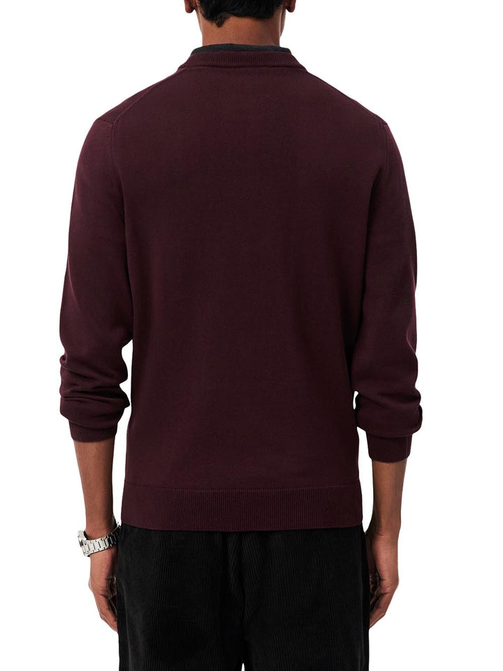 Lacoste Pullover Uomo Ah3225 Bordeaux