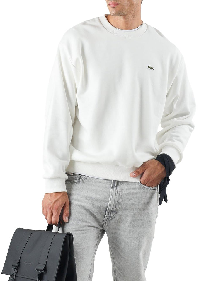 Lacoste Felpa Uomo Sh8868 Bianco
