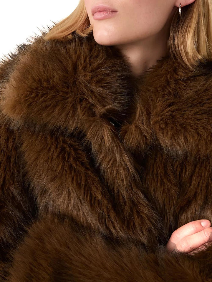 LANEY FAUX FUR JACKET DOWNTOWN BROWN POL Levi's Giubbino Donna 006s3 Marrone