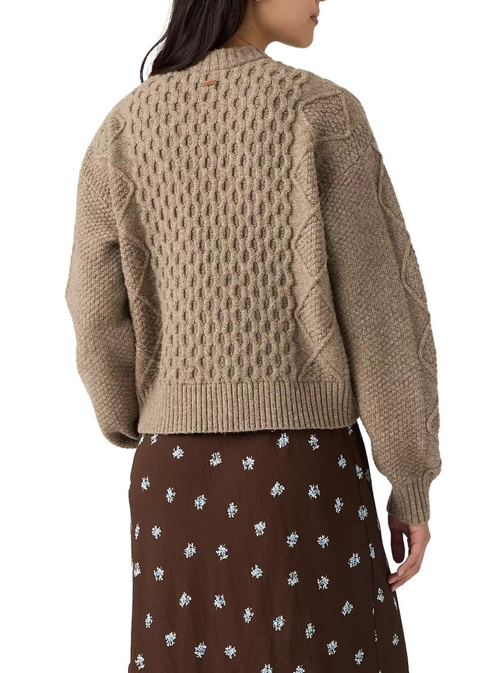 CHARLOTTE CREWNECK CARDIGAN MUSHROOM HEA Levi's Felpa Donna 007vg Beige scuro