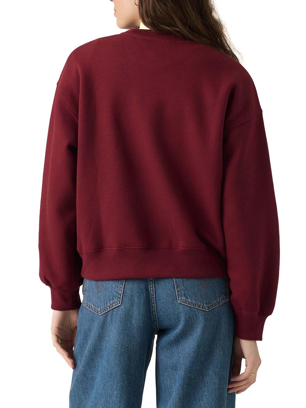 EVERYDAY CREWNECK SWEATSHIRT OATMEAL HEA Levi's Felpa Donna 0082j Bordeaux