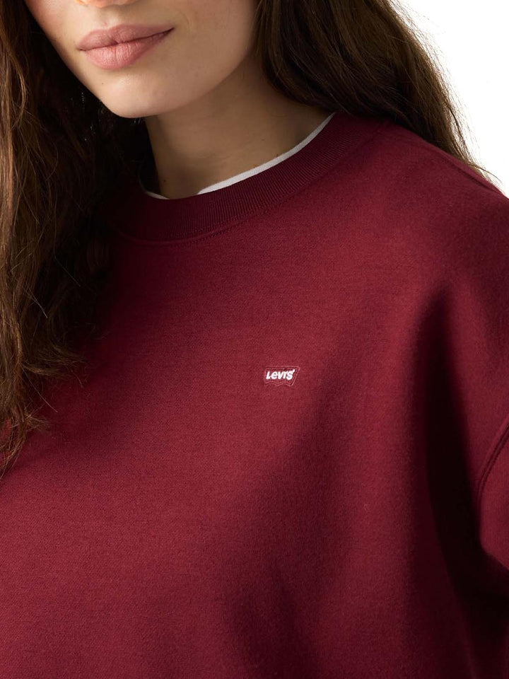 EVERYDAY CREWNECK SWEATSHIRT OATMEAL HEA Levi's Felpa Donna 0082j Bordeaux