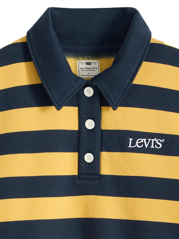 GR VINTAGE RUGBY FLEECE STRIPE RUGBY ARC Levi's Felpa Donna 008sx Blu/giallo