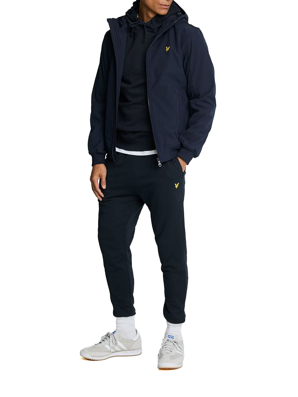Fleece Back Softshell Jacket Lyle & Scott Giubbino Uomo Jk2110v Blu scuro