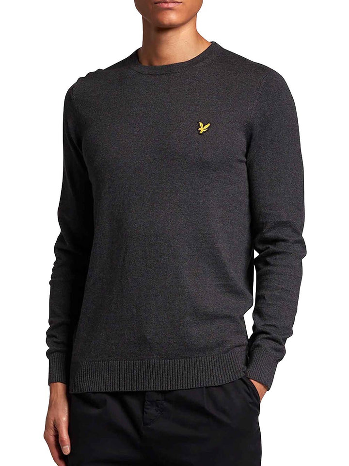 Cotton Merino Crew Neck Jumper Lyle & Scott Pullover Uomo Kn2110vc Grigio scuro
