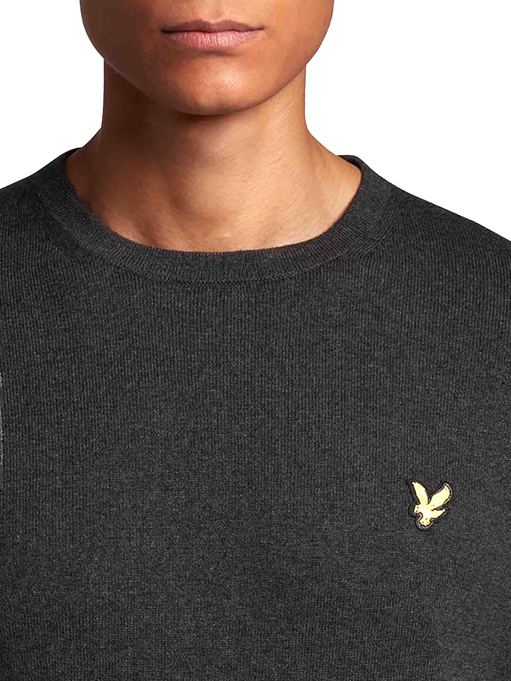 Cotton Merino Crew Neck Jumper Lyle & Scott Pullover Uomo Kn2110vc Grigio scuro