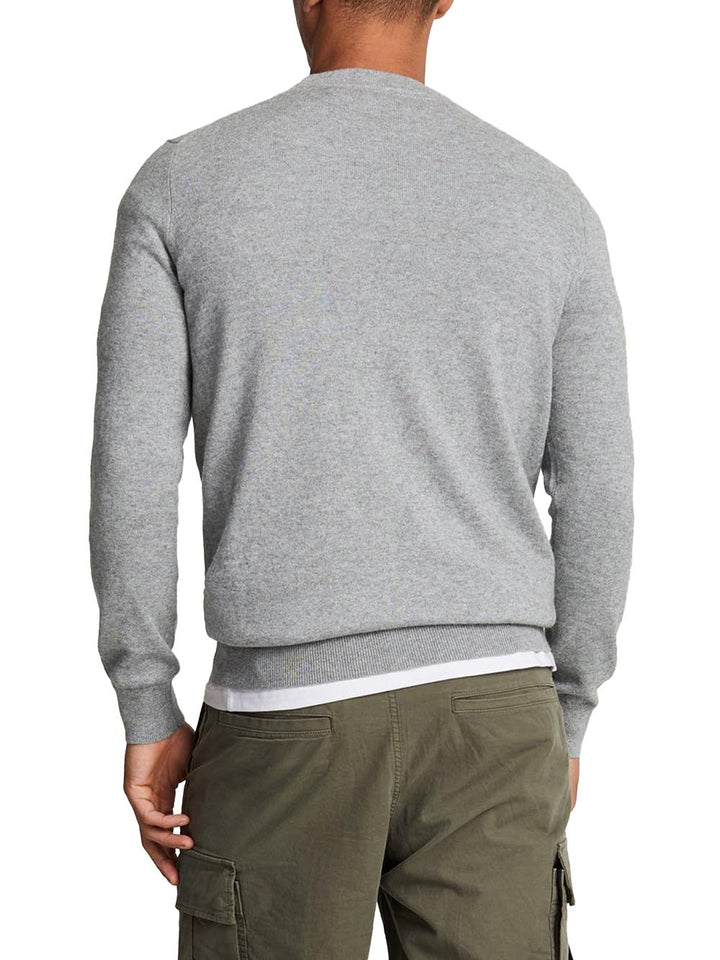 Cotton Merino Crew Neck Jumper Lyle & Scott Pullover Uomo Kn2110vc Grigio