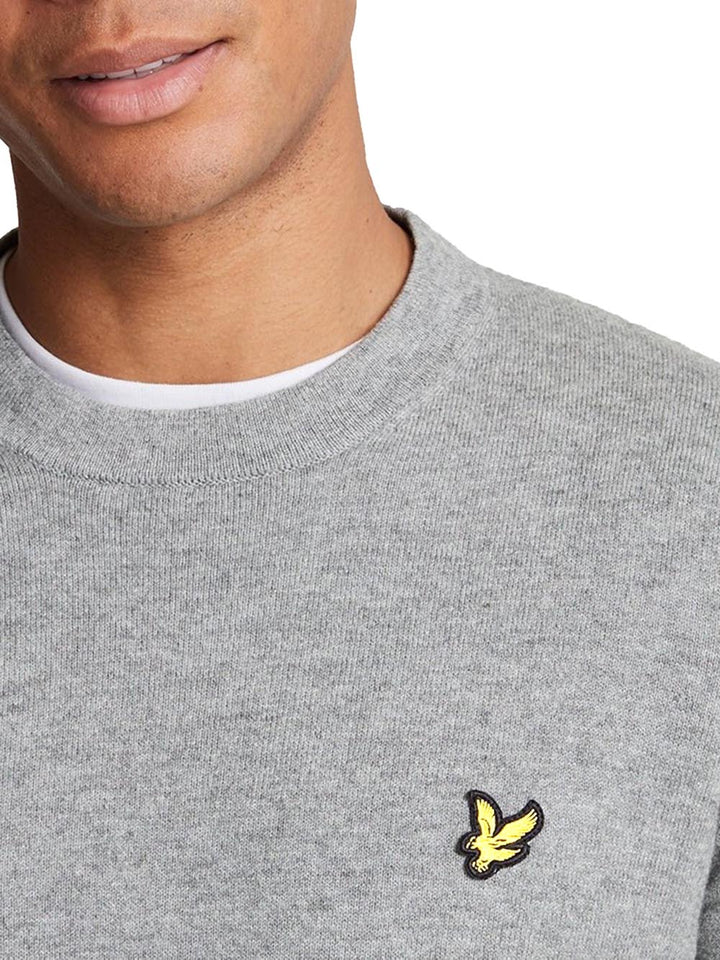 Cotton Merino Crew Neck Jumper Lyle & Scott Pullover Uomo Kn2110vc Grigio