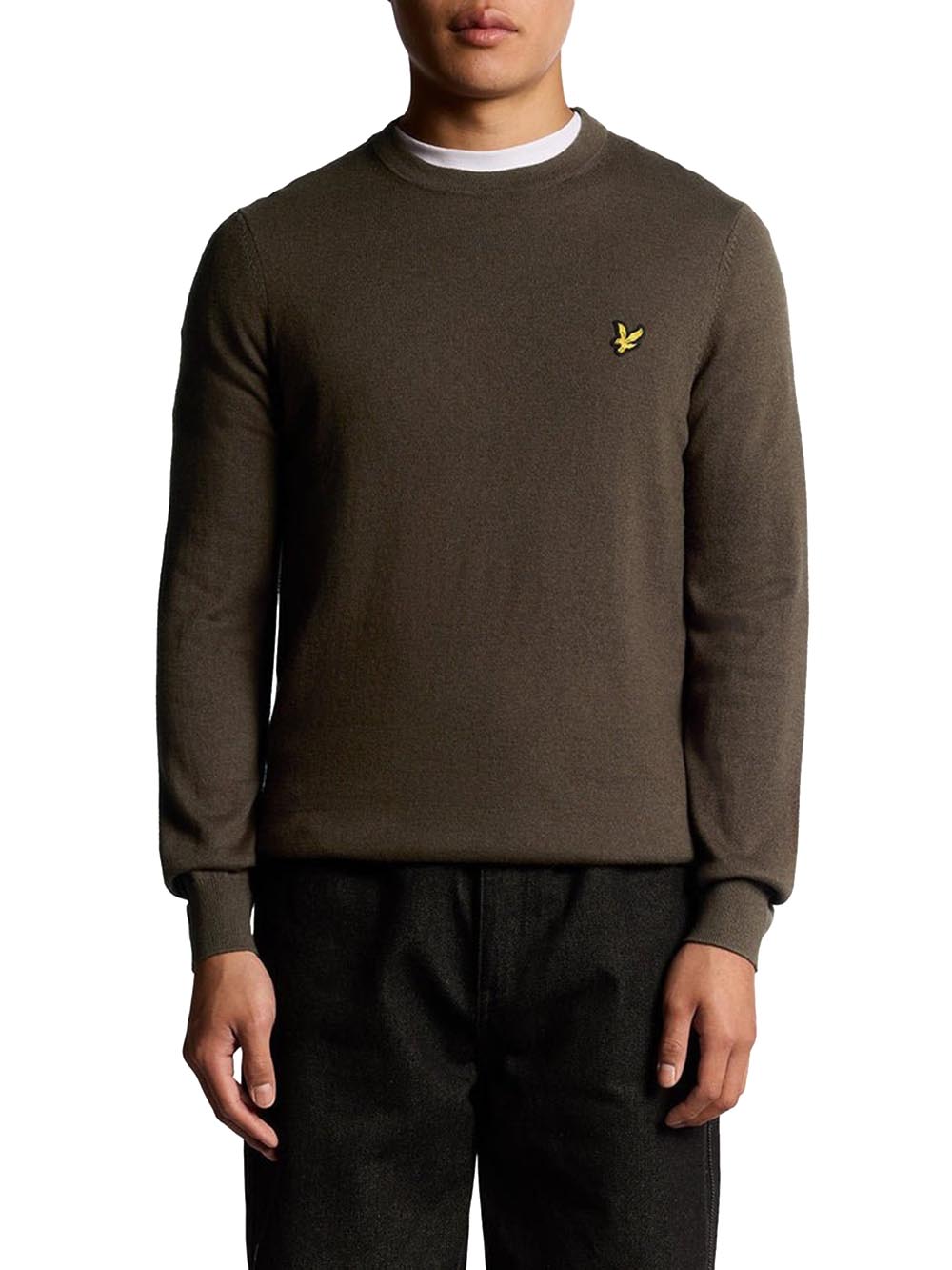 Cotton Merino Crew Neck Jumper Lyle & Scott Pullover Uomo Kn2110vc Marrone
