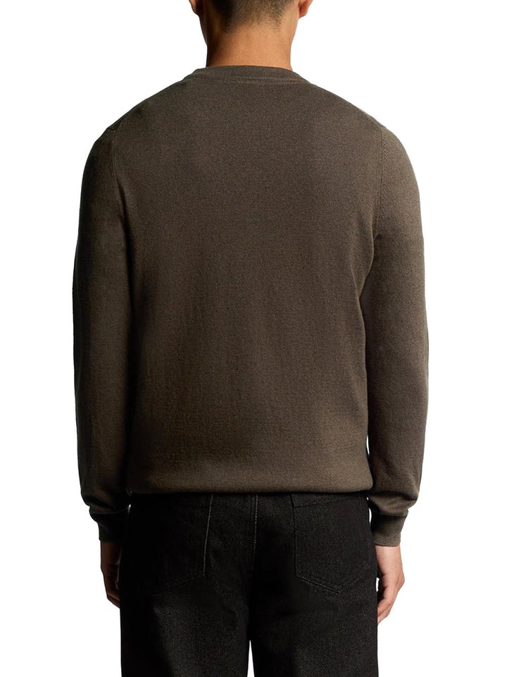 Cotton Merino Crew Neck Jumper Lyle & Scott Pullover Uomo Kn2110vc Marrone