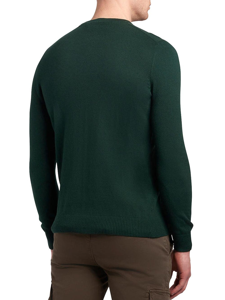 Cotton Merino Crew Neck Jumper Lyle & Scott Pullover Uomo Kn2110vc Verde scuro