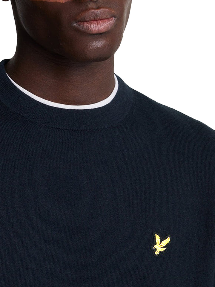 Cotton Merino Crew Neck Jumper Lyle & Scott Pullover Uomo Kn2110vc Blu scuro