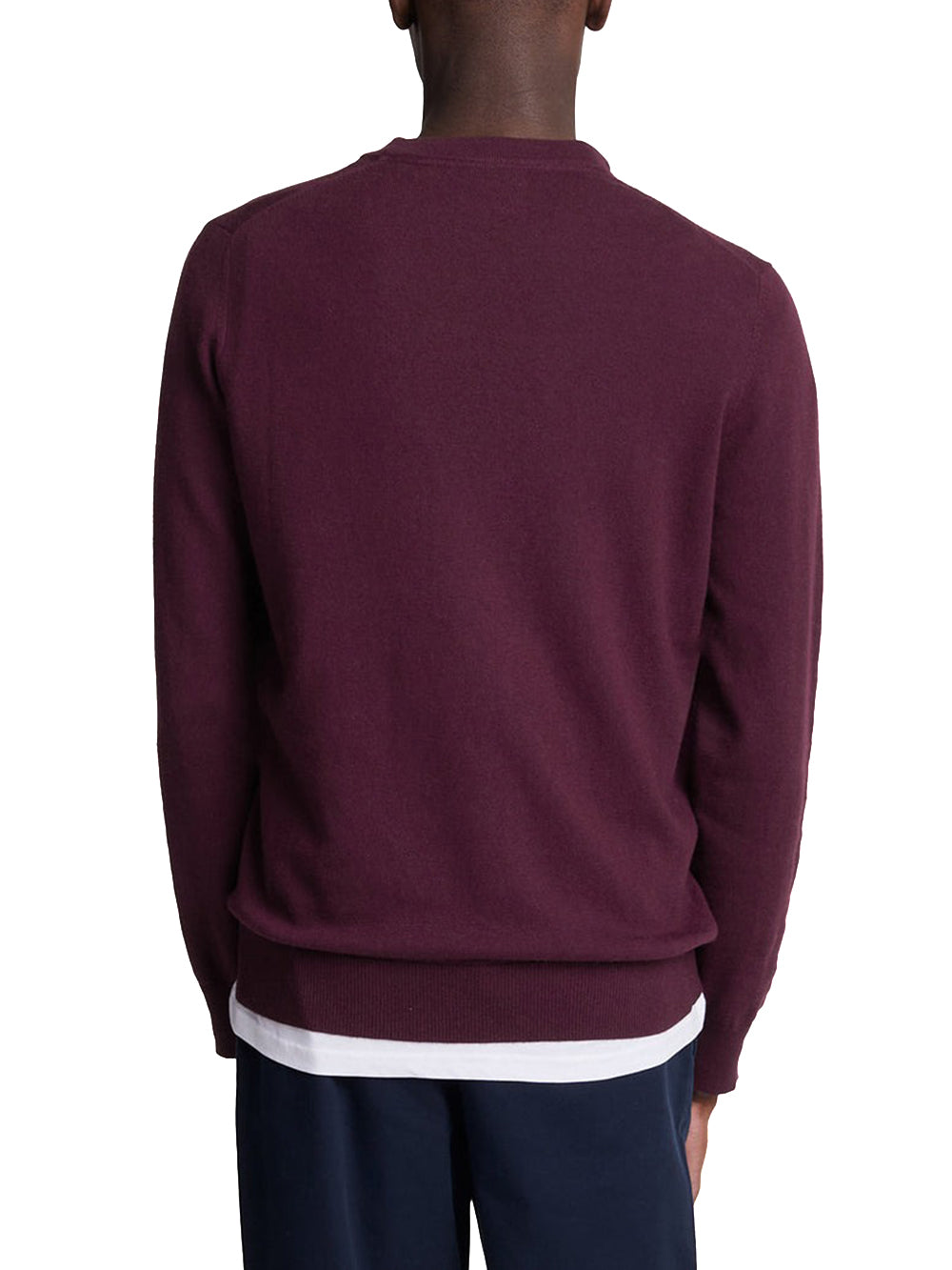 Cotton Merino Crew Neck Jumper Lyle & Scott Pullover Uomo Kn2110vc Bordeaux