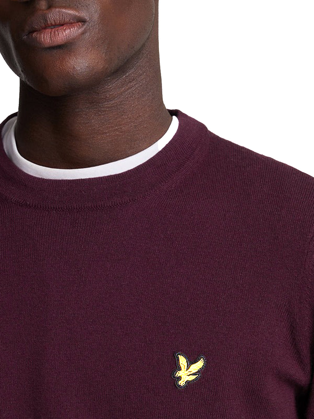 Cotton Merino Crew Neck Jumper Lyle & Scott Pullover Uomo Kn2110vc Bordeaux