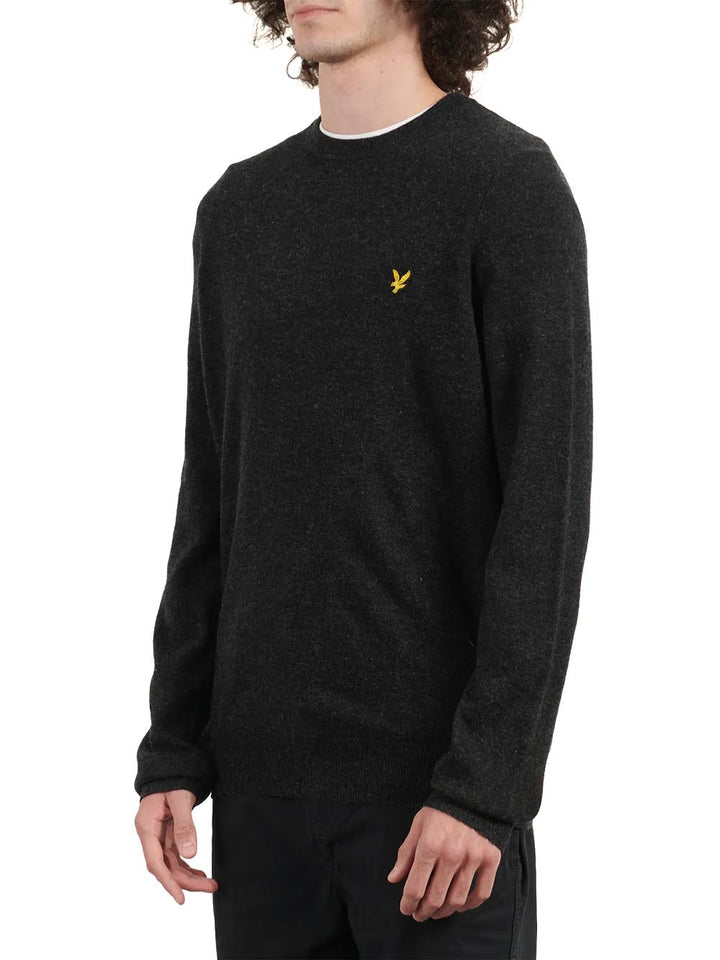 Lambswool Blend Crew Neck Jump Lyle & Scott Pullover Uomo Kn2114vc Grigio
