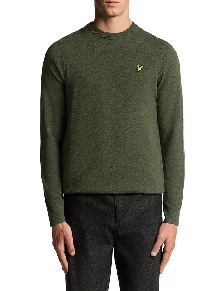 Lambswool Blend Crew Neck Jump Lyle & Scott Pullover Uomo Kn2114vc Verde militare
