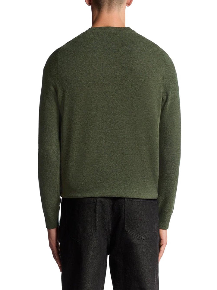 Lambswool Blend Crew Neck Jump Lyle & Scott Pullover Uomo Kn2114vc Verde militare