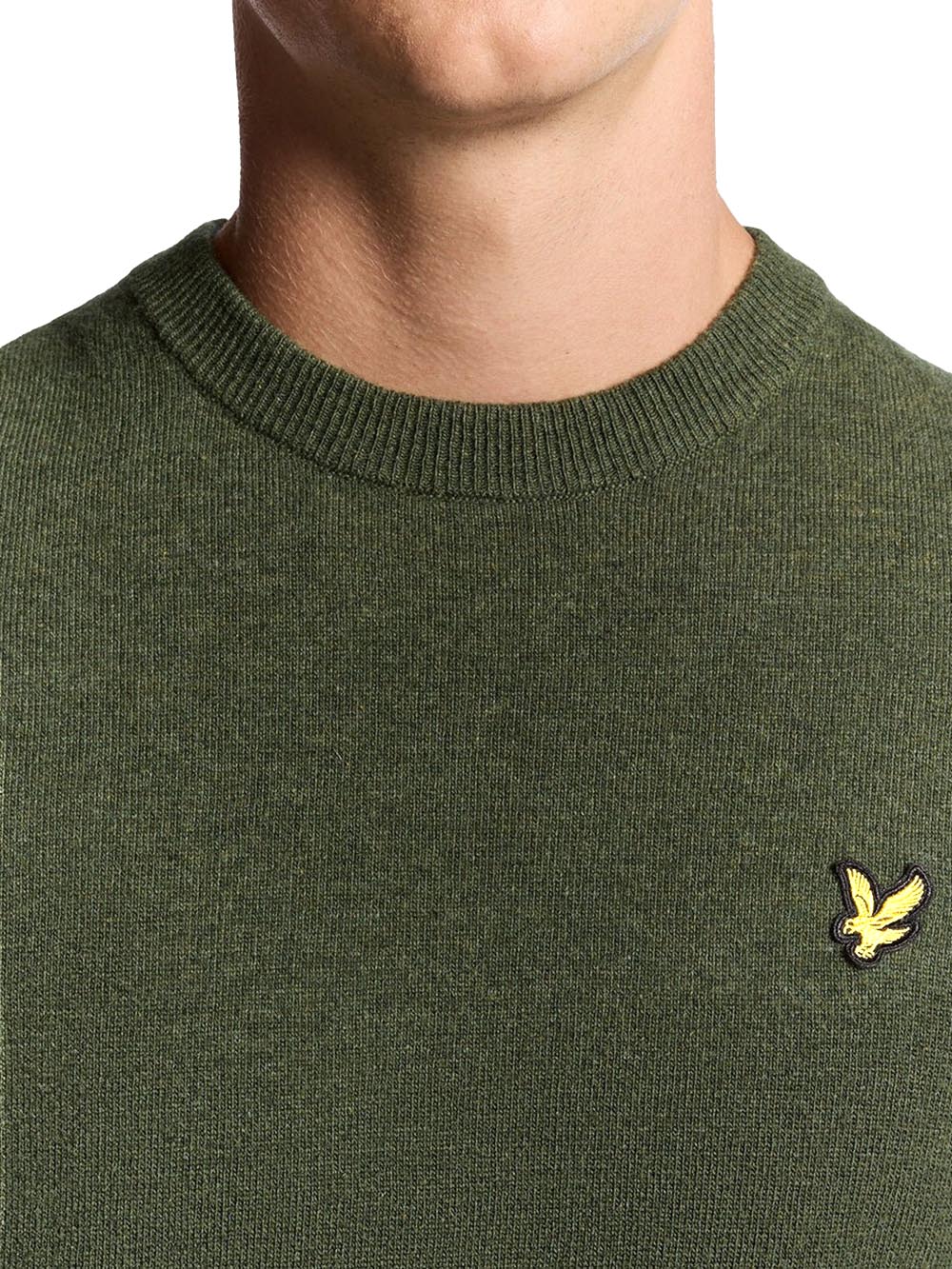 Lambswool Blend Crew Neck Jump Lyle & Scott Pullover Uomo Kn2114vc Verde militare