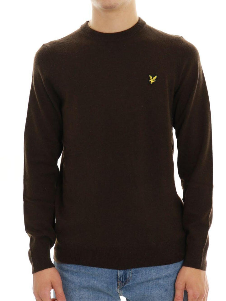 Lambswool Blend Crew Neck Jump Lyle & Scott Pullover Uomo Kn2114vc Marrone