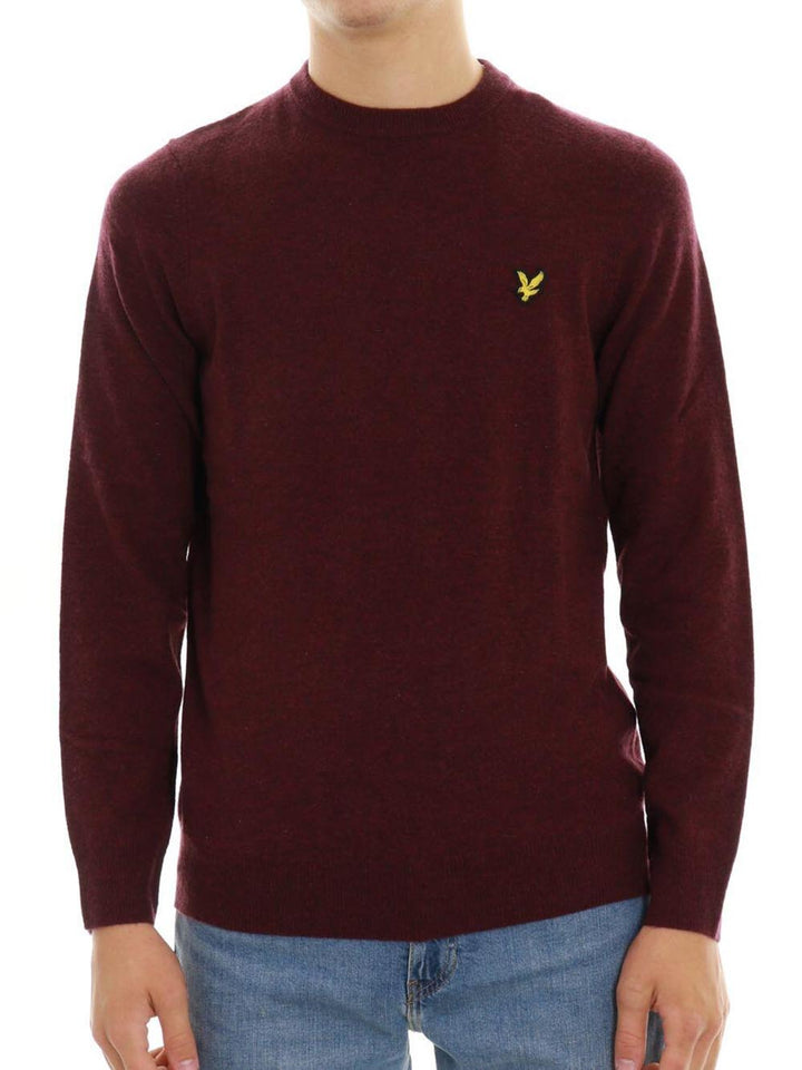 Lambswool Blend Crew Neck Jump Lyle & Scott Pullover Uomo Kn2114vc Bordeaux