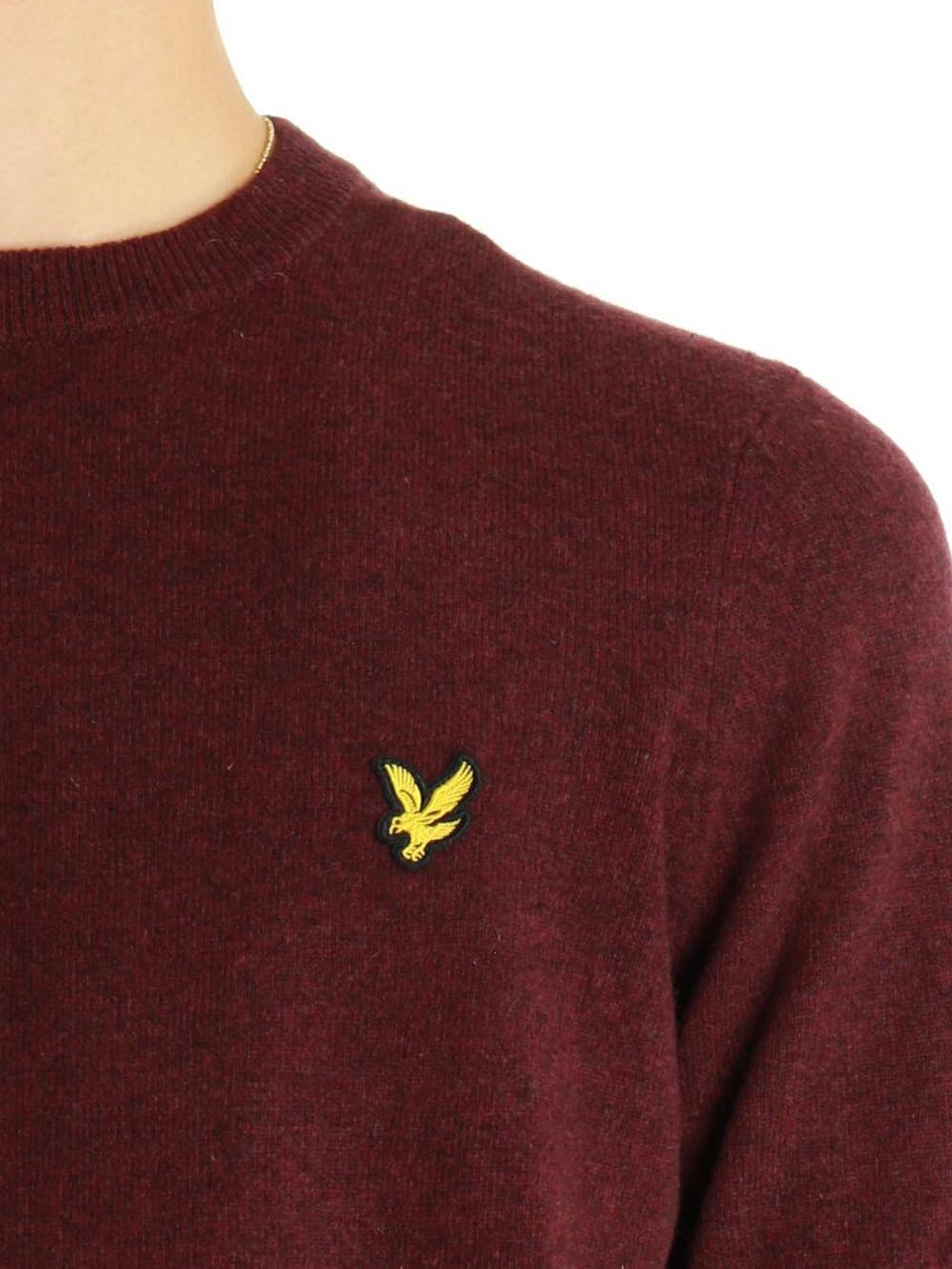 Lambswool Blend Crew Neck Jump Lyle & Scott Pullover Uomo Kn2114vc Bordeaux
