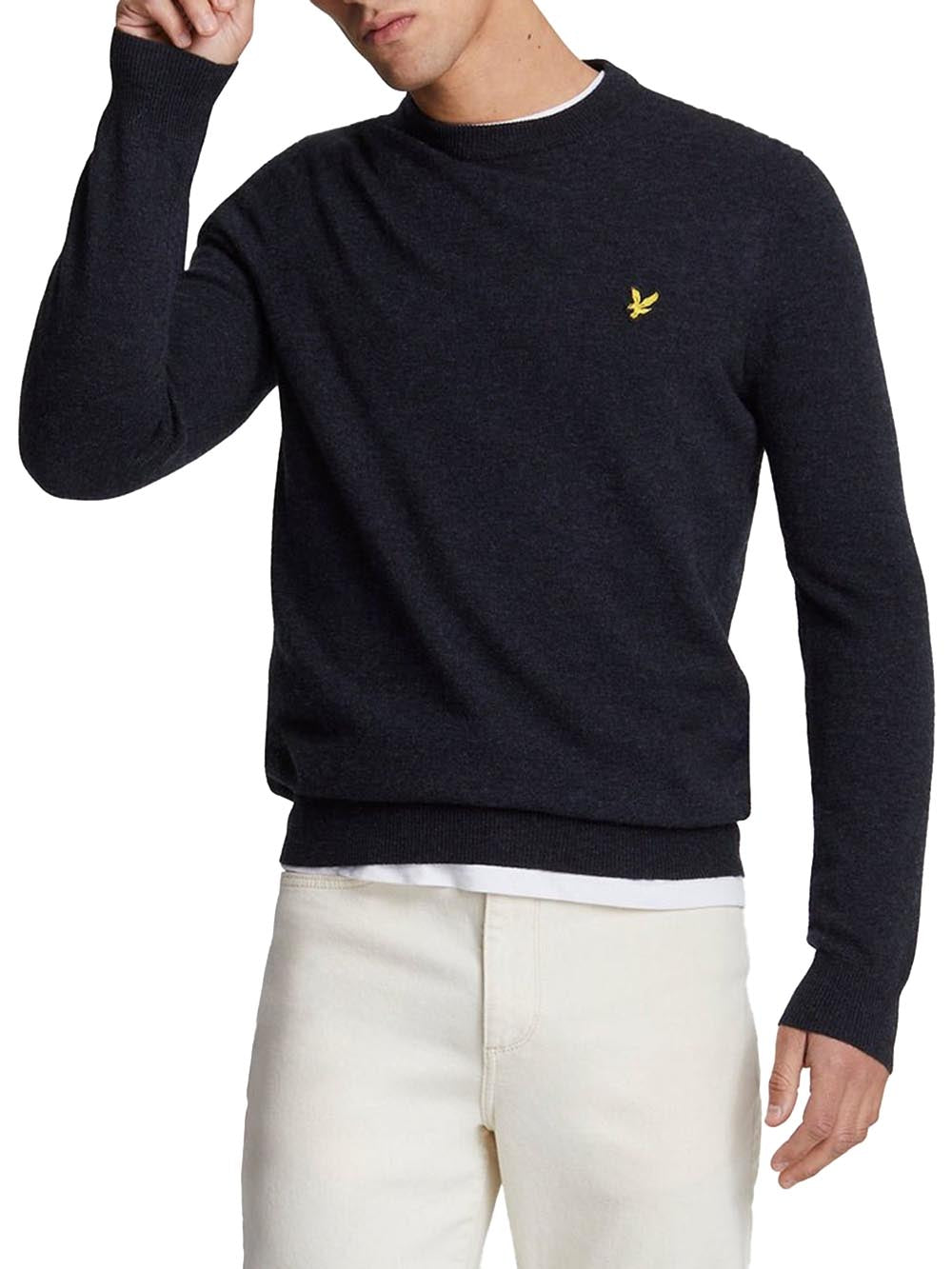 Lambswool Blend Crew Neck Jump Lyle & Scott Pullover Uomo Kn2114vc Blu