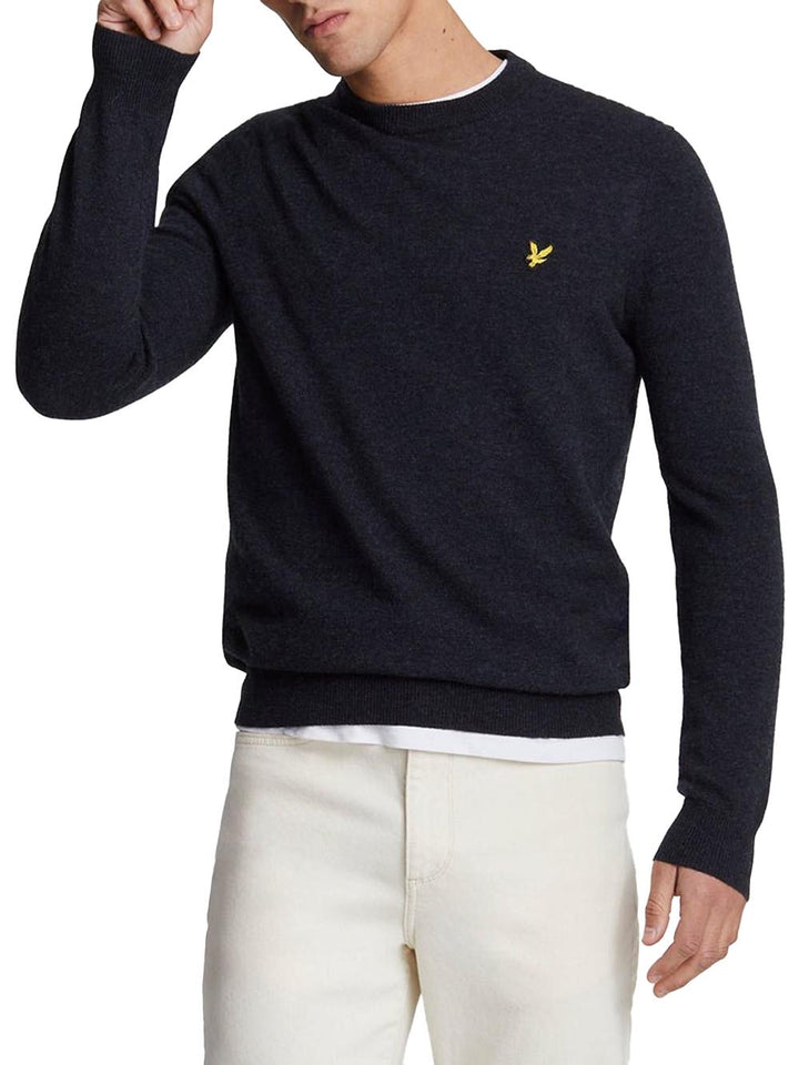 Lambswool Blend Crew Neck Jump Lyle & Scott Pullover Uomo Kn2114vc Blu