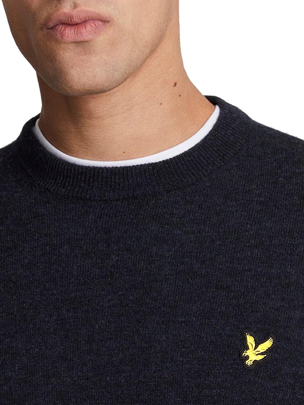 Lambswool Blend Crew Neck Jump Lyle & Scott Pullover Uomo Kn2114vc Blu