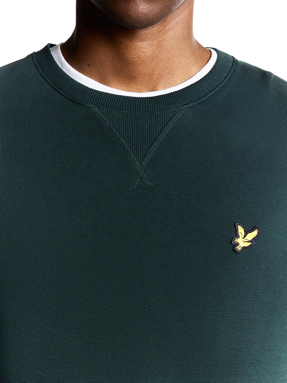 Crew Neck Brushback Sweatshirt Lyle & Scott Felpa Uomo Ml1131v Verde scuro