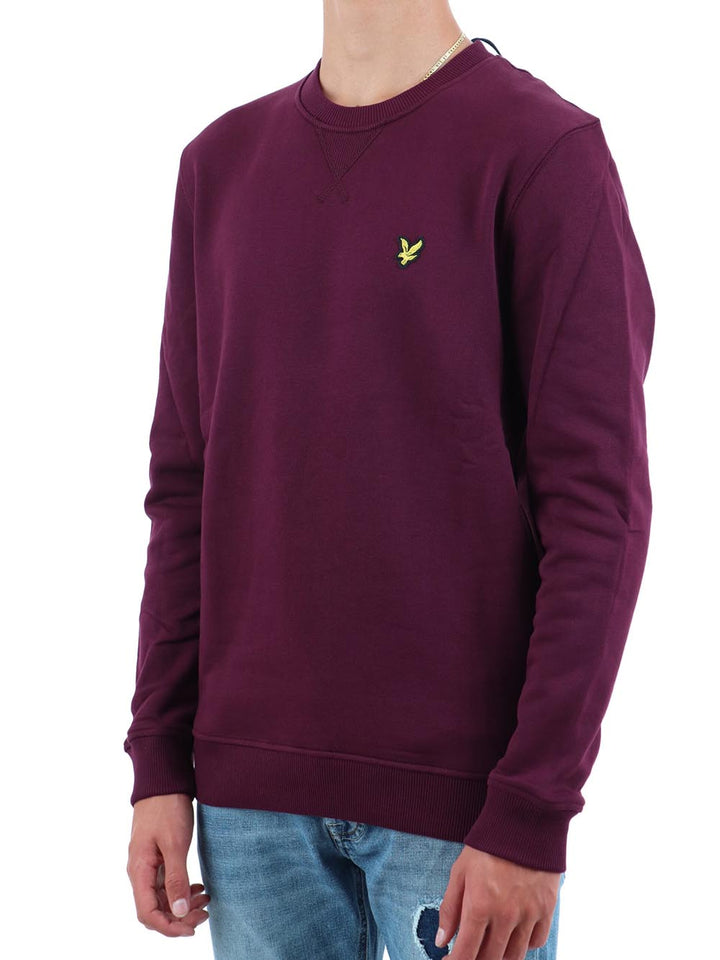 Crew Neck Brushback Sweatshirt Lyle & Scott Felpa Uomo Ml1131v Bordeaux