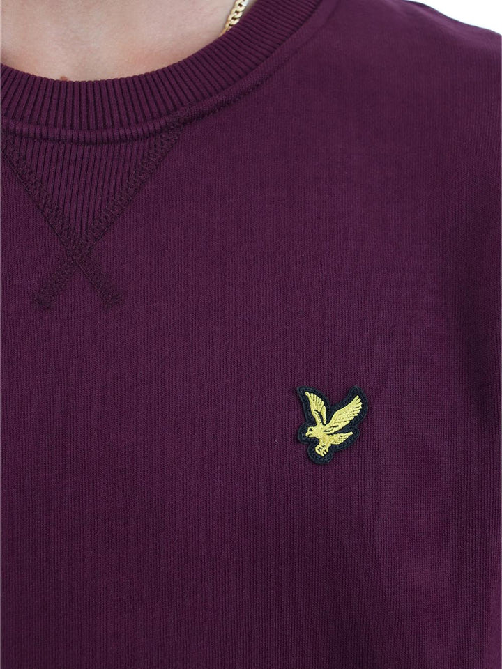 Crew Neck Brushback Sweatshirt Lyle & Scott Felpa Uomo Ml1131v Bordeaux