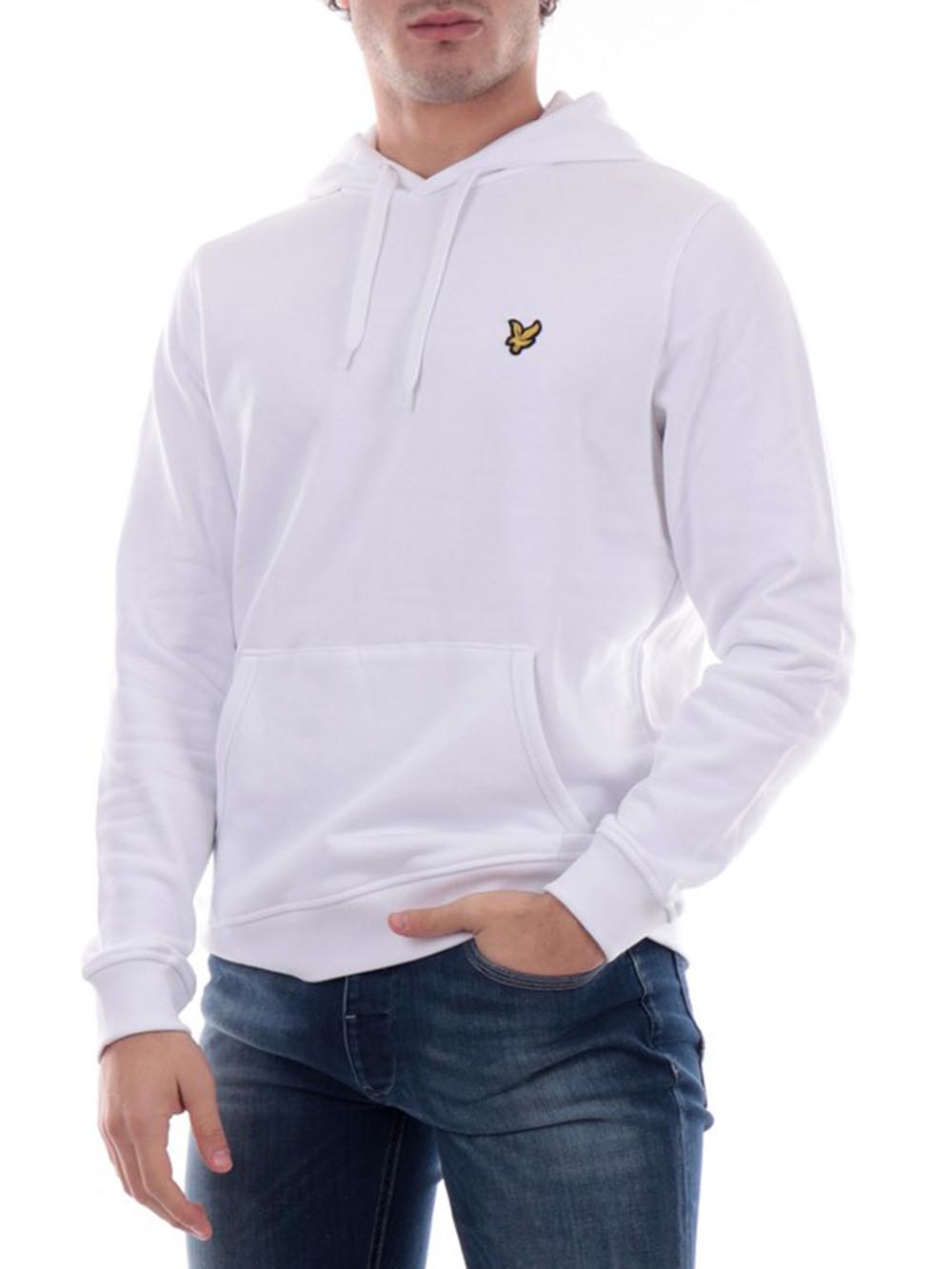 Brushback Pullover Hoodie Lyle & Scott Felpa Uomo Ml1139v Bianco