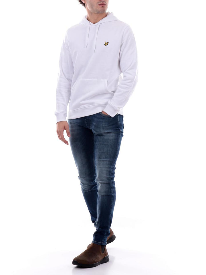 Brushback Pullover Hoodie Lyle & Scott Felpa Uomo Ml1139v Bianco